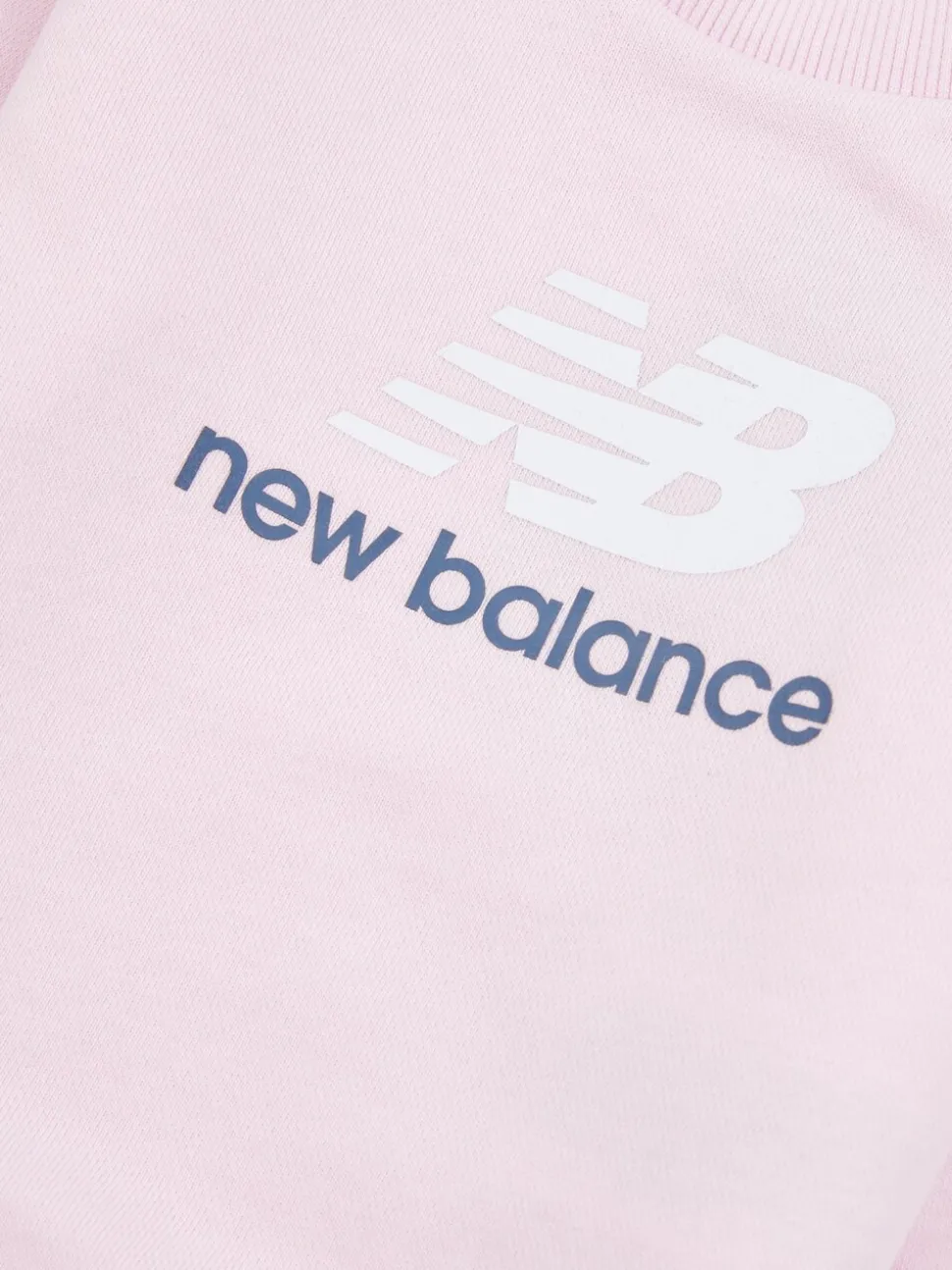 New Balance Light Pink Kids Stacked Logo Crew Sweatshirt