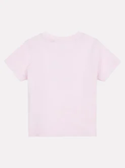 New Balance Light Pink Stacked Logo Cotton T-Shirt