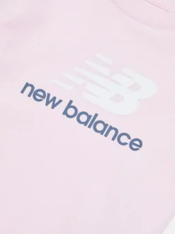 New Balance Light Pink Stacked Logo Cotton T-Shirt