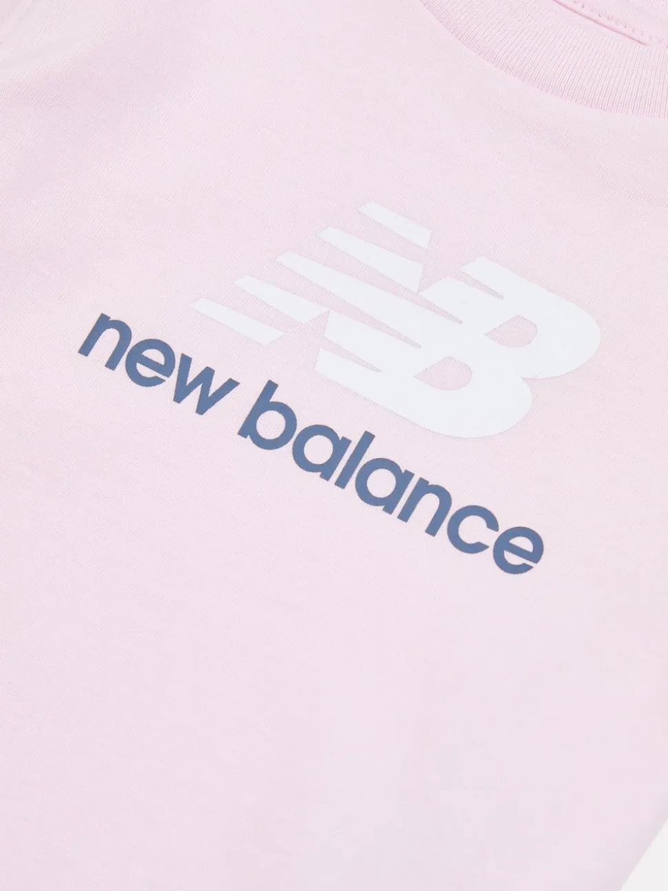 New Balance Light Pink Stacked Logo Cotton T-Shirt