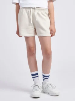 New Balance White Small Girls Logo Shorts