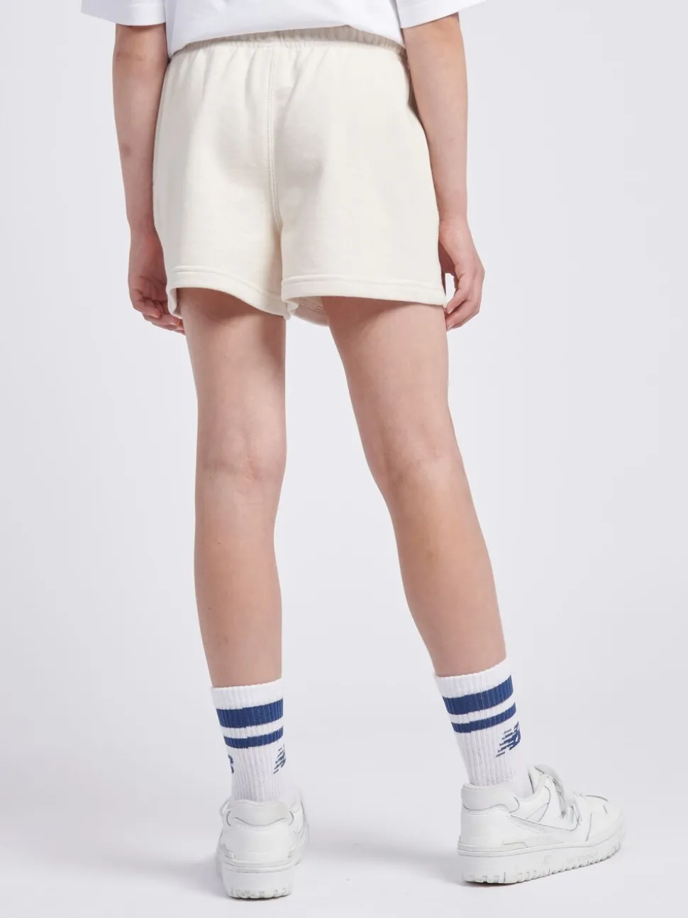 New Balance White Small Girls Logo Shorts