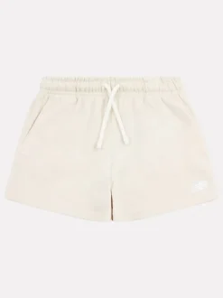 New Balance White Small Girls Logo Shorts