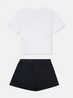 New Balance White Small Kids Logo T-Shirt and Shorts Set