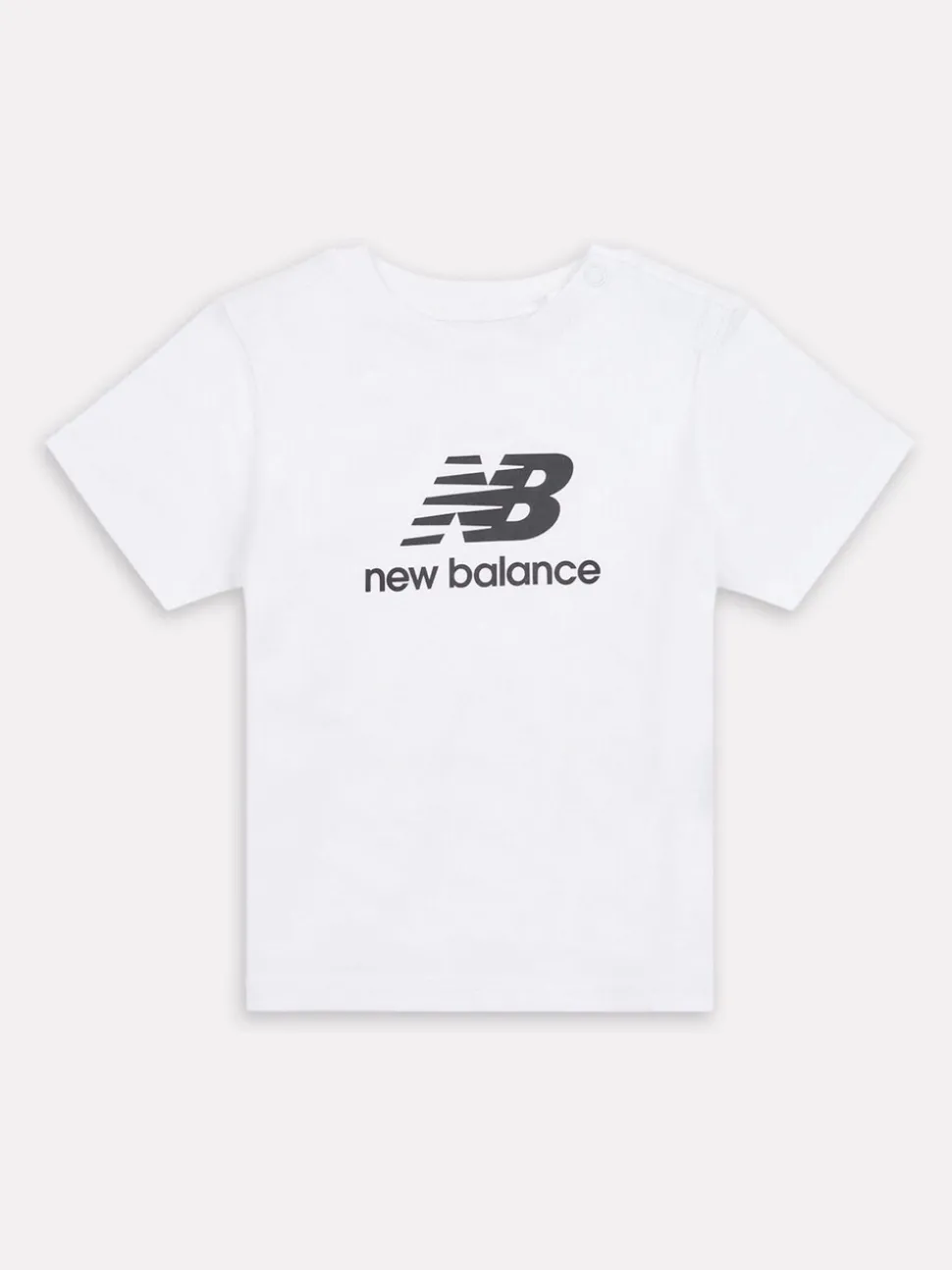 New Balance White Stacked Logo Cotton T-Shirt