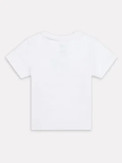 New Balance White Stacked Logo Cotton T-Shirt