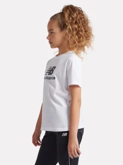 New Balance White Stacked Logo T-Shirt