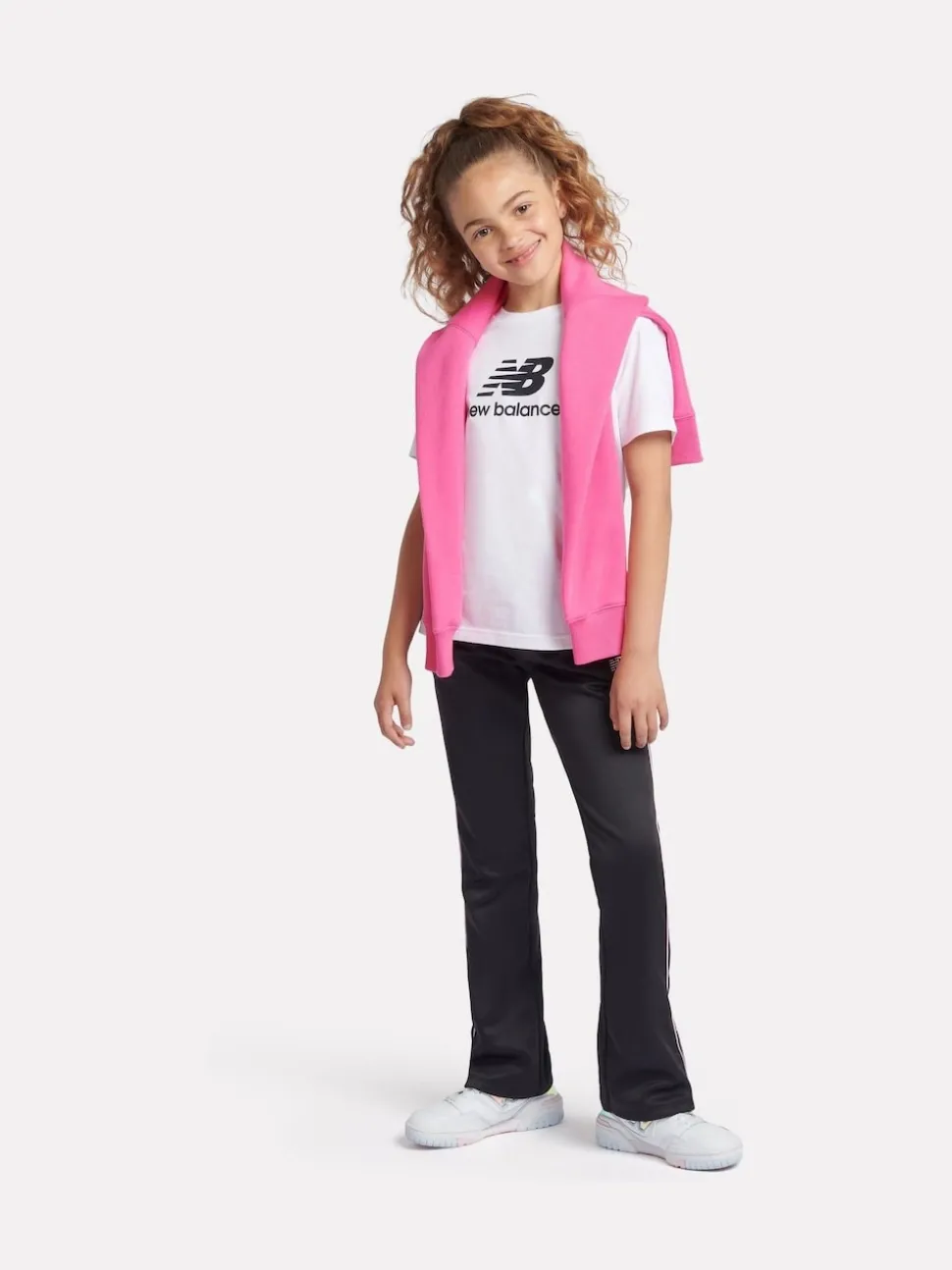 New Balance White Stacked Logo T-Shirt