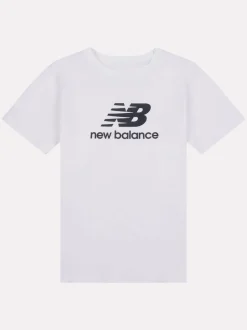 New Balance White Stacked Logo T-Shirt