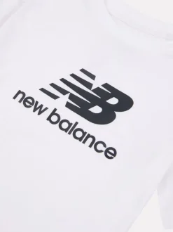 New Balance White Stacked Logo T-Shirt