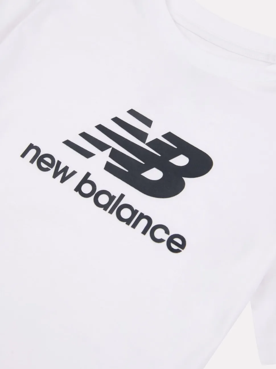 New Balance White Stacked Logo T-Shirt