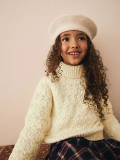 Oatmeal Cable Roll Neck Jumper (3-16yrs)
