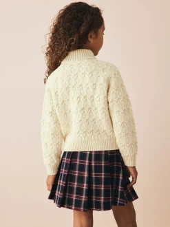 Oatmeal Cable Roll Neck Jumper (3-16yrs)