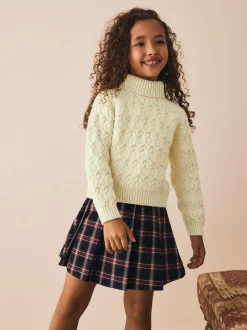 Oatmeal Cable Roll Neck Jumper (3-16yrs)