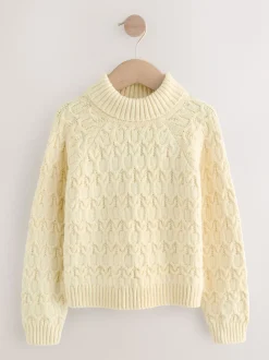 Oatmeal Cable Roll Neck Jumper (3-16yrs)