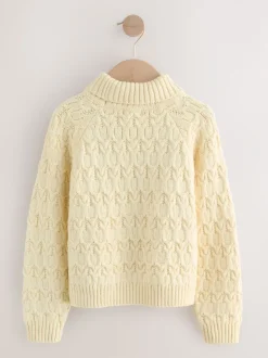 Oatmeal Cable Roll Neck Jumper (3-16yrs)