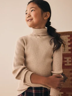 Oatmeal Roll Neck Knit Jumper (3-16yrs)