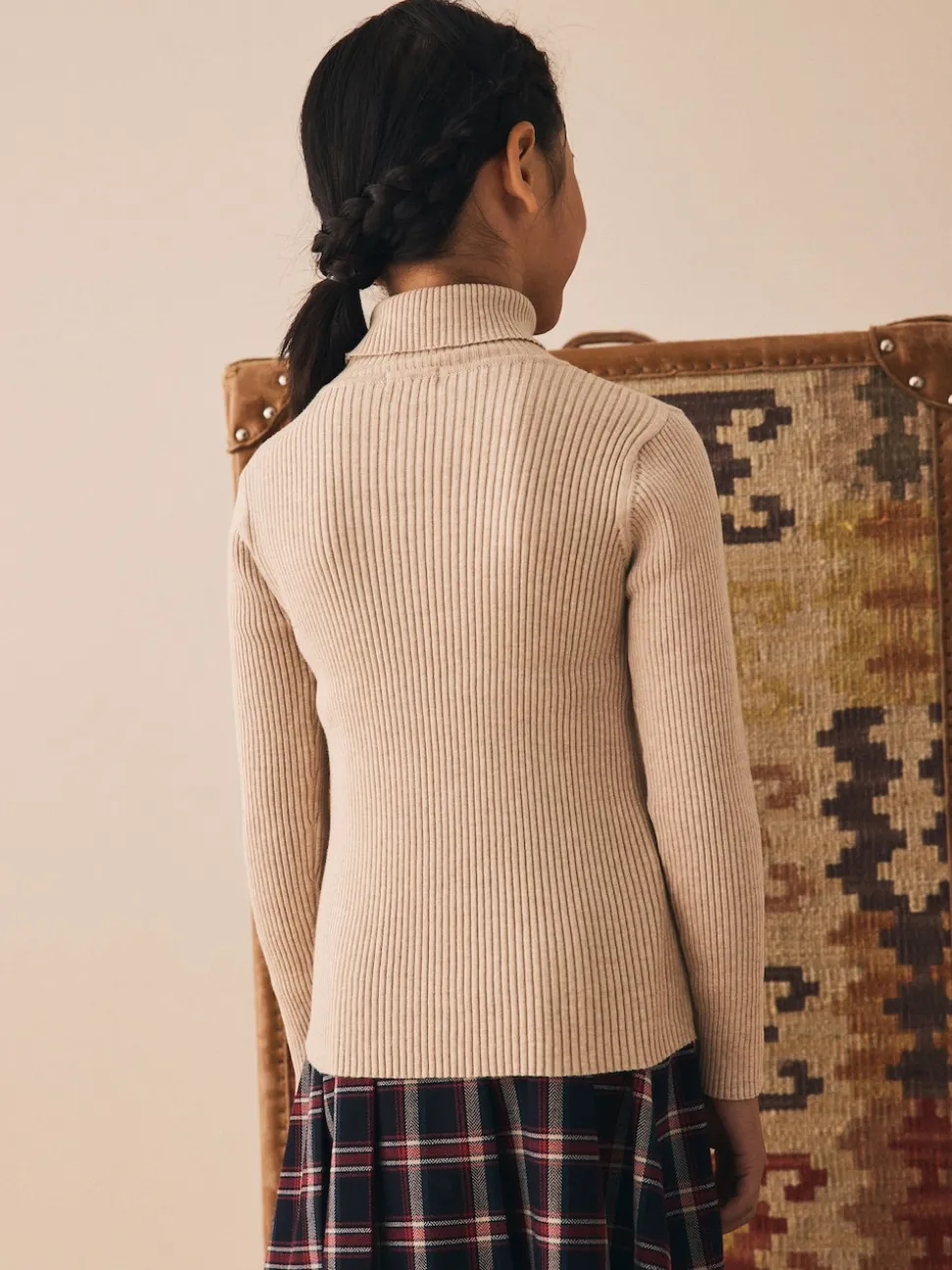 Oatmeal Roll Neck Knit Jumper (3-16yrs)