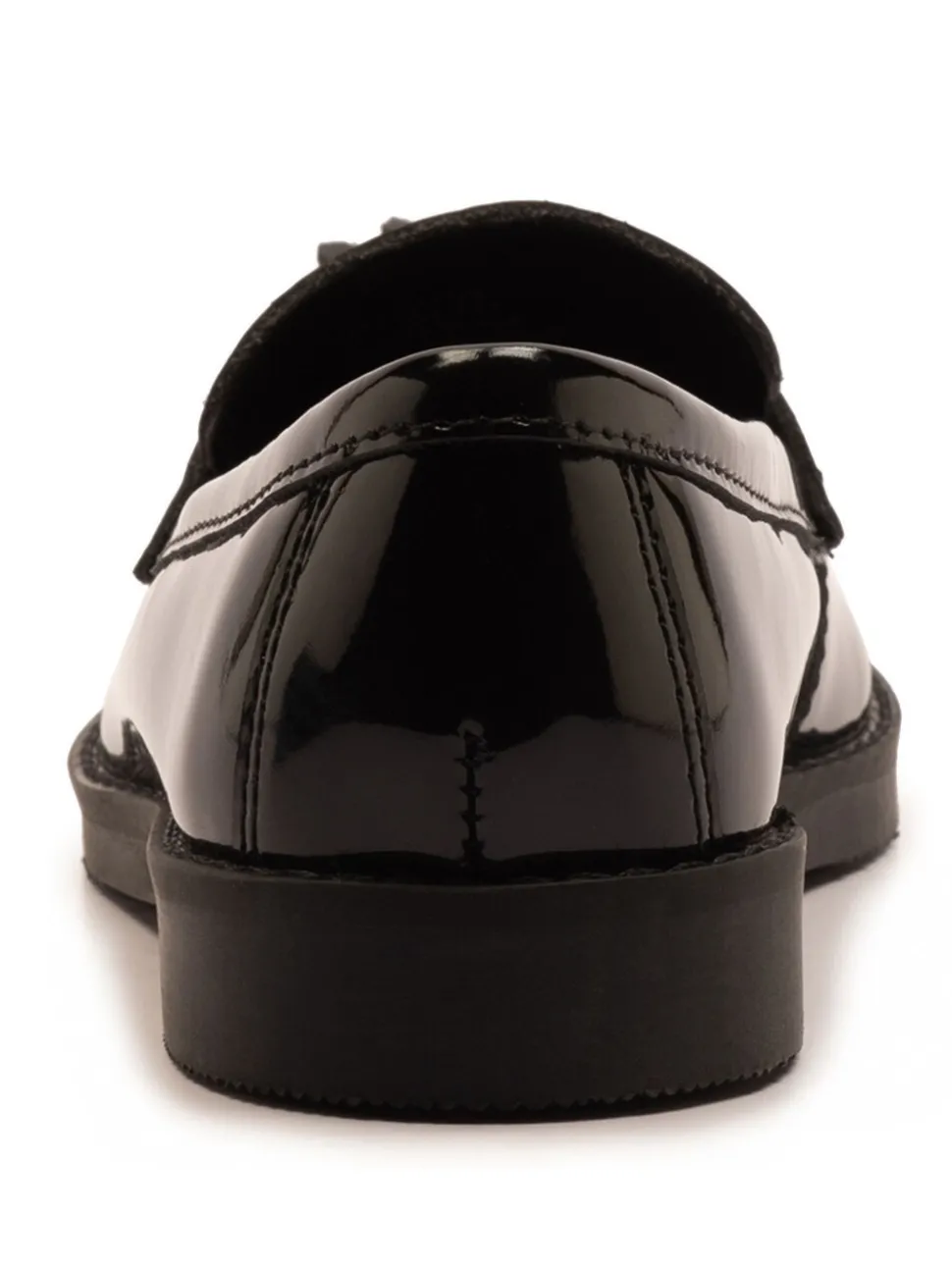 Off The Hook Black Ellen Patent Leather Slip On Tassel Loafers Shoes