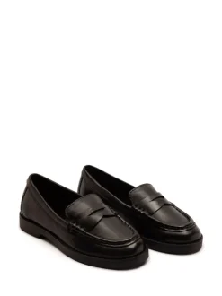 Off The Hook Black Hermoine Slip On Formal Leather School Shoes
