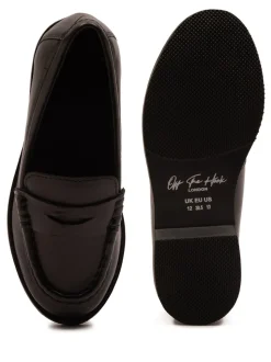 Off The Hook Black Hermoine Slip On Formal Leather School Shoes