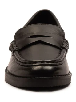 Off The Hook Black Hermoine Slip On Formal Leather School Shoes