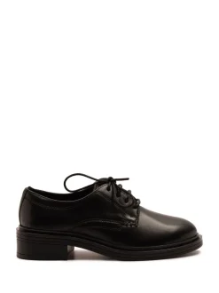 Off The Hook Black Mia Leather Formal Lace-Up School Shoes