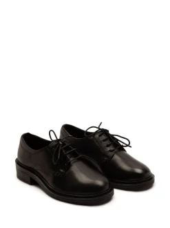 Off The Hook Black Mia Leather Formal Lace-Up School Shoes