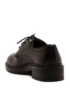 Off The Hook Black Mia Leather Formal Lace-Up School Shoes