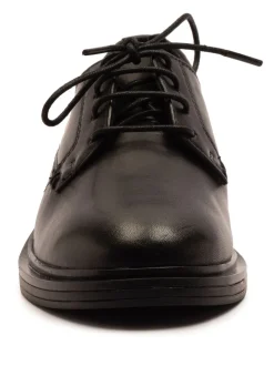 Off The Hook Black Mia Leather Formal Lace-Up School Shoes
