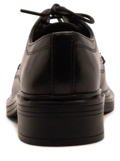 Off The Hook Black Mia Leather Formal Lace-Up School Shoes