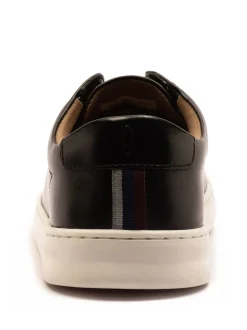 Off The Hook Black Evers Leather Slip-On Sneakers with Elastic Lacing