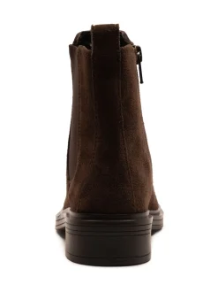 Off The Hook Brown Kiki Patent Leather Ankle Chelsea Boots