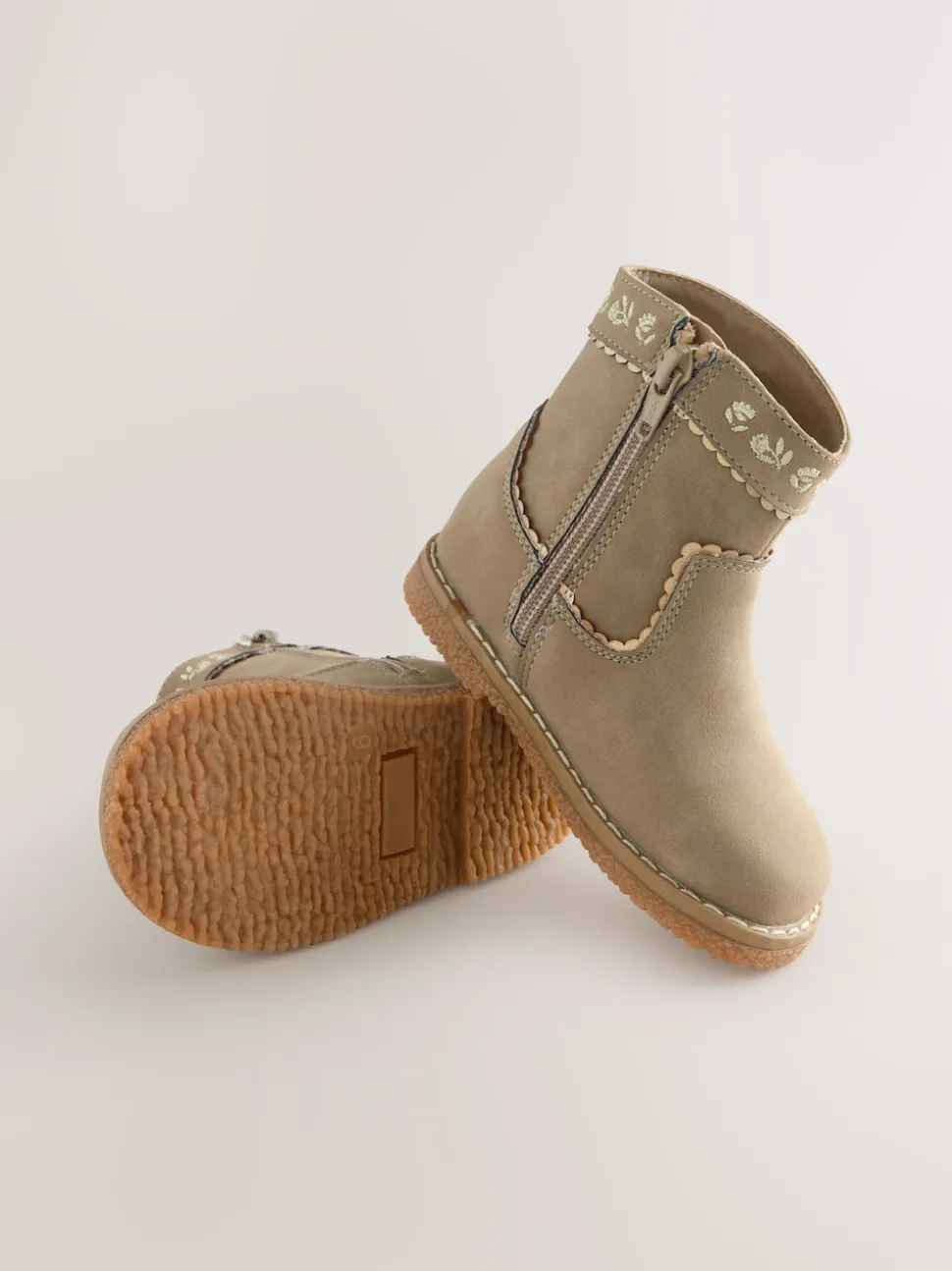 Olive Green Standard Fit (F) Western Ankle Boots