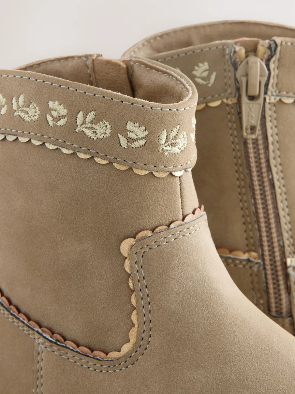 Olive Green Standard Fit (F) Western Ankle Boots