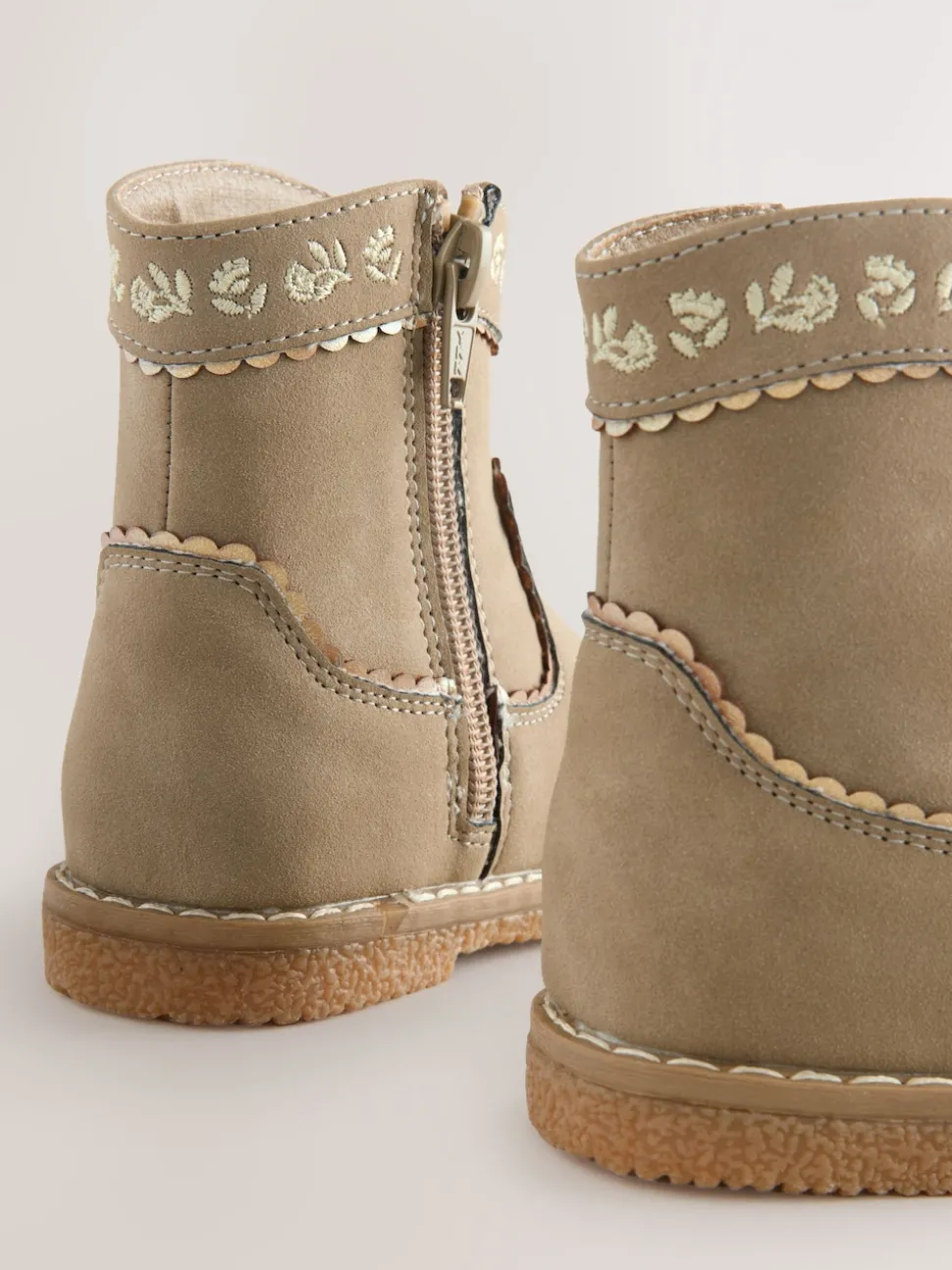 Olive Green Standard Fit (F) Western Ankle Boots