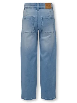 ONLY Blue Wide Leg Stretch Adjustable Waist Jeans