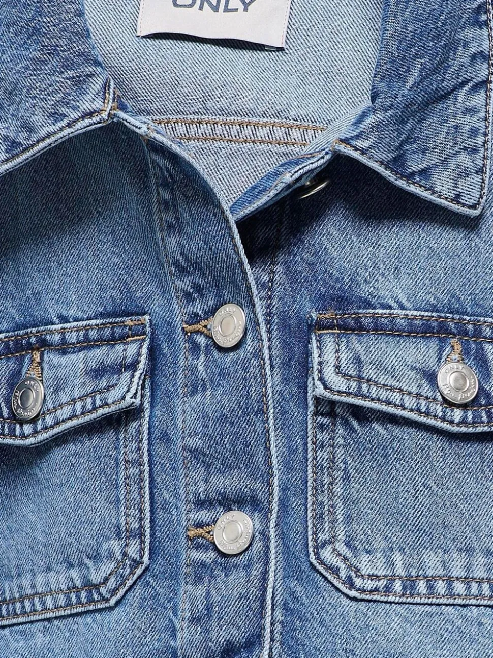 ONLY KIDS Blue Cropped Denim Jacket