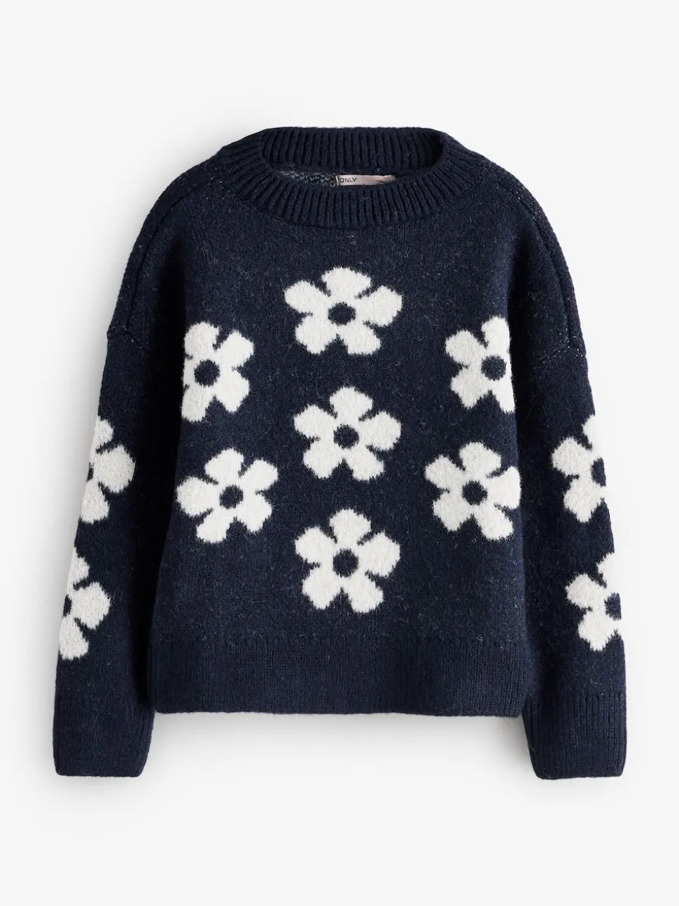 ONLY KIDS Blue Knitted Floral Jumper
