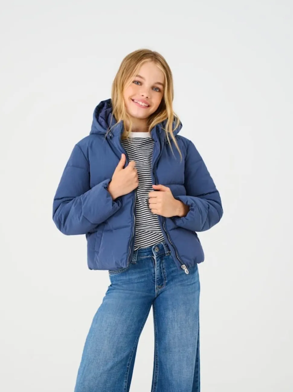 ONLY KIDS Blue Puffer Coat