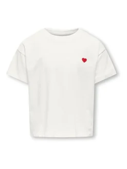 ONLY KIDS 100% Cotton Short Sleeve Cropped White T-Shirt