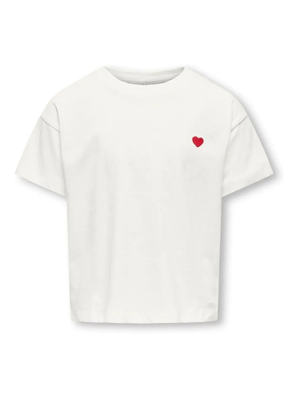 ONLY KIDS 100% Cotton Short Sleeve Cropped White T-Shirt