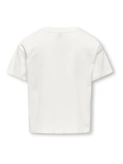ONLY KIDS 100% Cotton Short Sleeve Cropped White T-Shirt