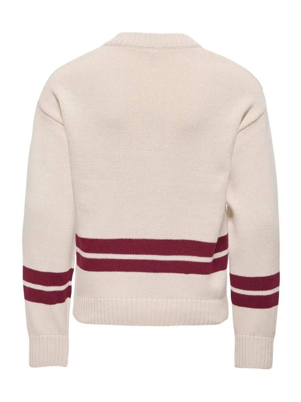 ONLY KIDS Cream Varsity V-Neck Jumper
