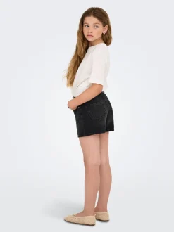ONLY KIDS Denim Black Shorts With Belt