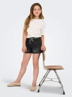 ONLY KIDS Denim Black Shorts With Belt