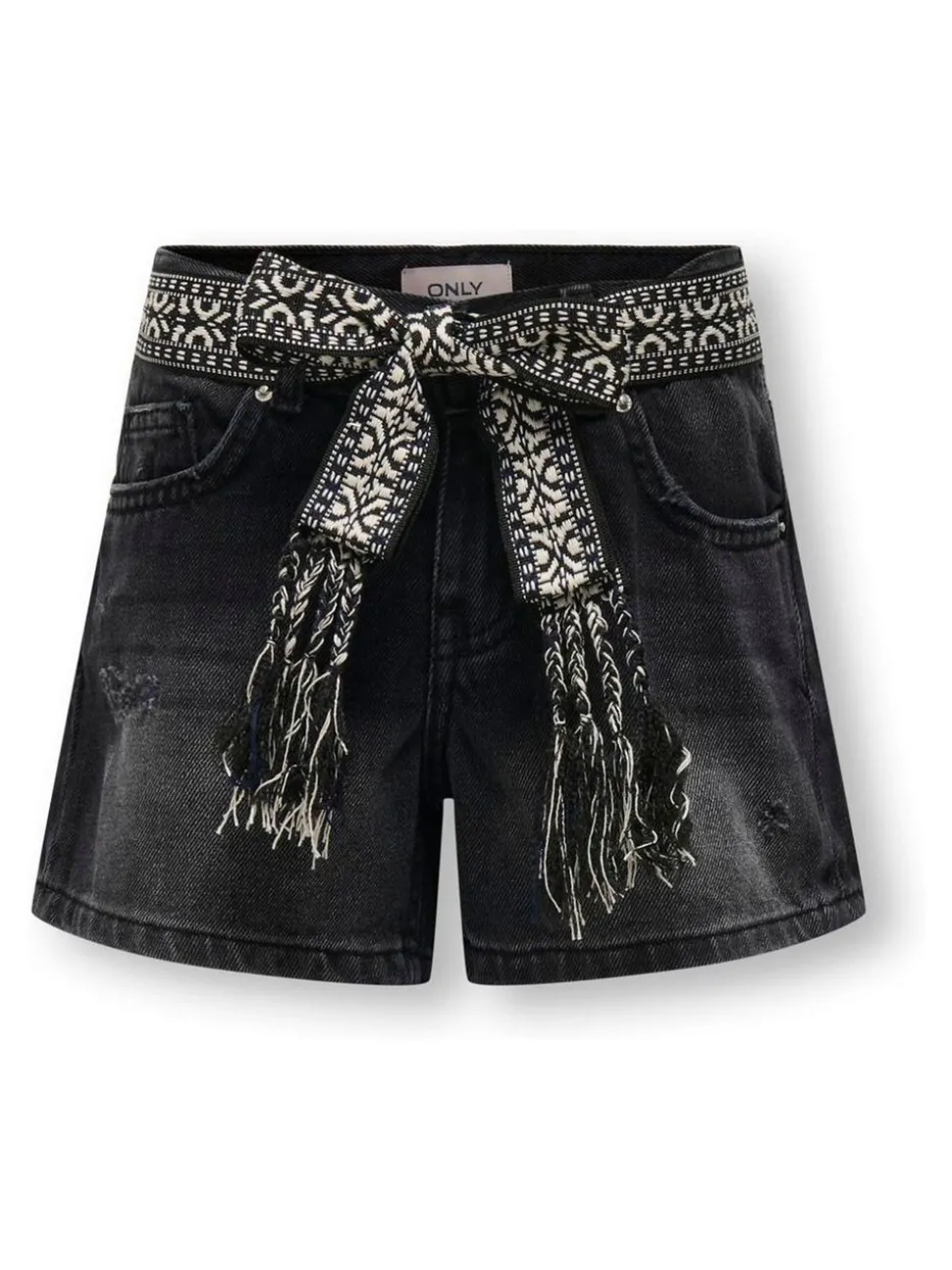 ONLY KIDS Denim Black Shorts With Belt