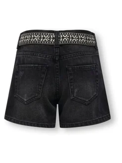ONLY KIDS Denim Black Shorts With Belt