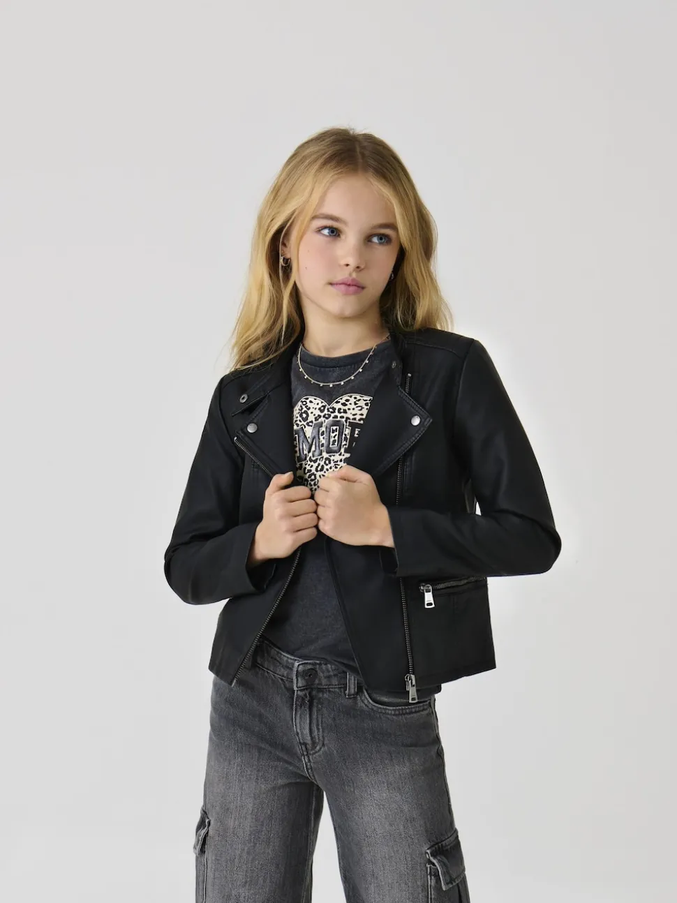 ONLY KIDS Faux Leather Biker Jacket
