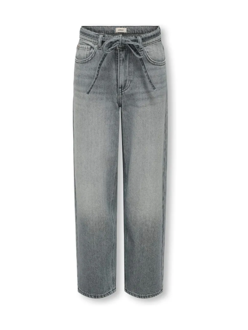 ONLY KIDS Grey Gianna Tie Waist Straight Fit Jeans
